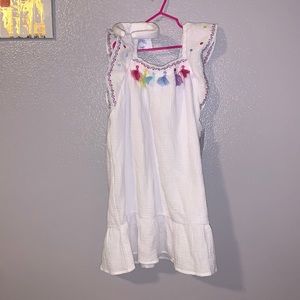 NWT Btween 2 piece white ruffle embroidered polka dot summer dress